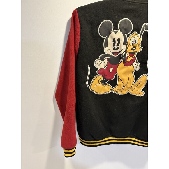 Disney Mickey Mouse & Pluto Hello Folks! Varsity Letterman Red/Black Jacket XL - Picture 7 of 16